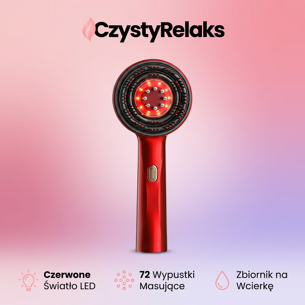 Masażer do skóry głowy z czerwonym światłem