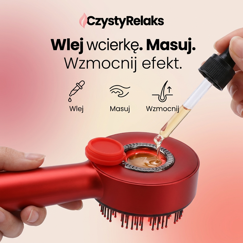Masażer do skóry głowy z czerwonym światłem